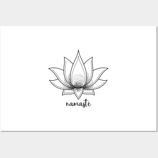 Namasté lotus flower, symbol of purity, resilience Posters and Art